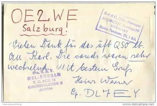 QSL - QTH - Funkkarte - DL7EY - Berlin-Siemensstadt - 1958