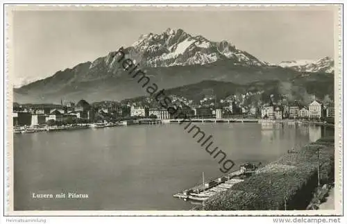 Luzern mit Pilatus - Foto-AK 1955