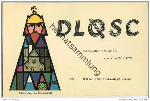 QSL - QTH - Funkkarte - DL0SC - Schwäbisch Gmünd - 1962