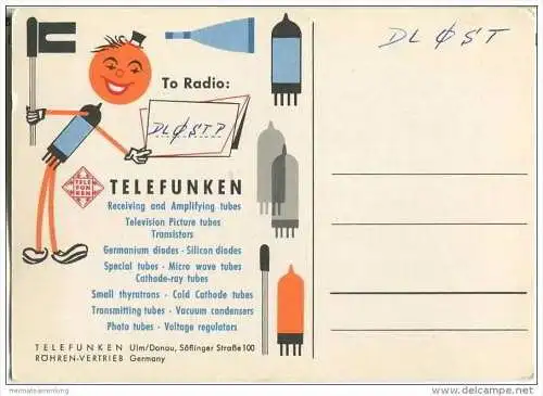 QSL - QTH - Funkkarte - DL6MP - Ulm - 1962