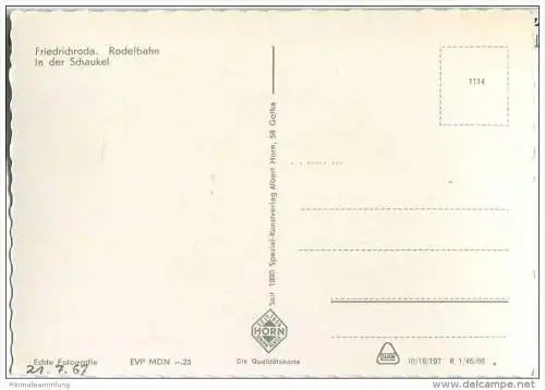 Friedrichroda - Rodelbahn - In der Schaukel 1966