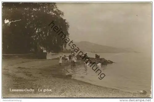 Lausanne Ouchy - la greve - Foto-AK 20er Jahre