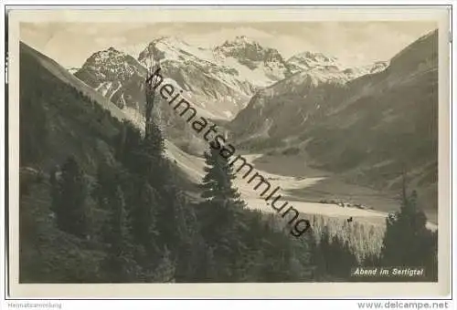 Abend im Sertigtal - Foto-AK