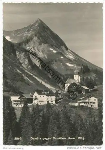 Damüls gegen Damülser Horn - Foto-AK Grossformat