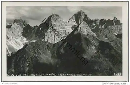 Blick von der Innsbrucker Hütte gegen Tribulaungruppe - Foto-AK