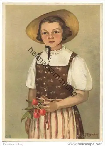 Costumes Suisses - Basel Stadt - Künstlerkarte M. Riggenbach - AK Grossformat