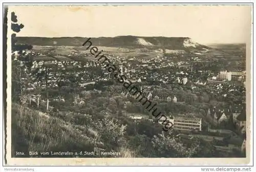 Jena - Blick vom Landgrafen auf die Stadt und Kernberge - Foto-AK