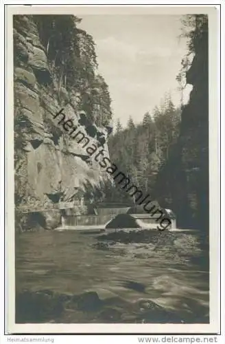 Elbsandsteingebirge - Edmundsklamm - Wehr - Foto-AK 1931