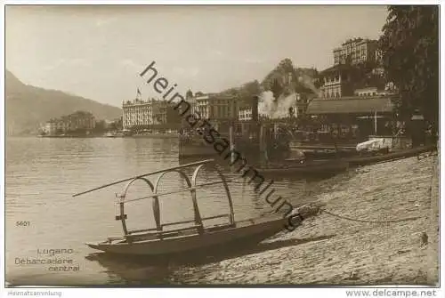 Lugano - Debarcadere central - Foto-AK 20er Jahre