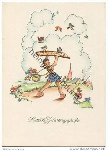 Geburtstag - signiert vR - Gisela-Karte - AK Grossformat 40er Jahre