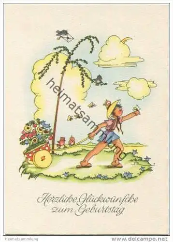 Geburtstag - signiert vR - Gisela-Karte - AK Grossformat 40er Jahre