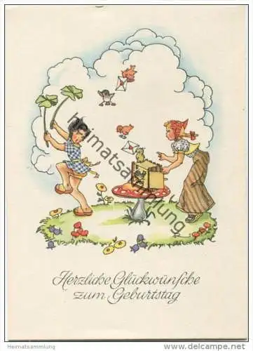 Geburtstag - signiert vR - Gisela-Karte - AK Grossformat 40er Jahre