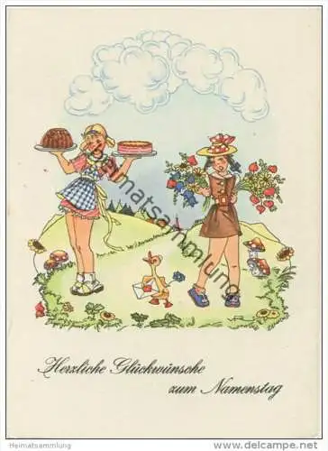 Geburtstag - signiert vR - Gisela-Karte - AK Grossformat 40er Jahre