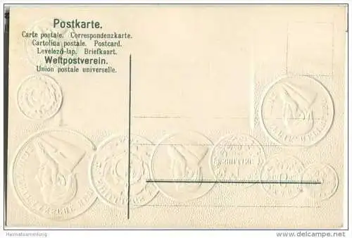 Münzkarte - Nationalflagge - Transvaal - Prägedruck