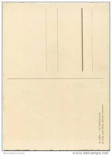 Enzian - Künstlerkarte signiert Schönermark - AK Grossformat 40er Jahre
