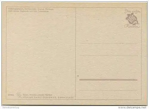 Frühlings- Enzian - Mehlprimeln - Blutwurz - Künstlerkarte signiert L. S. 1942 -&gt; Lilly Scherbauer - AK Grossformat