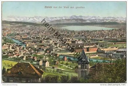 Zürich von der Waid gesehen gel. 1912