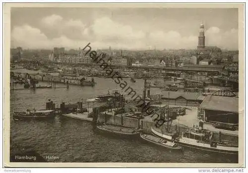 Hamburg - Hafen - AK Grossformat gel. 1941