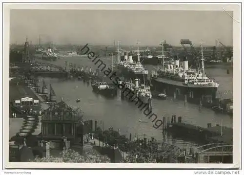 Hamburg - Hafen - Foto-AK Grossformat gel. 1934