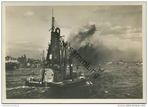 Hamburg - Getreideheber im Hafen - Foto-AK Grossformat 30er Jahre