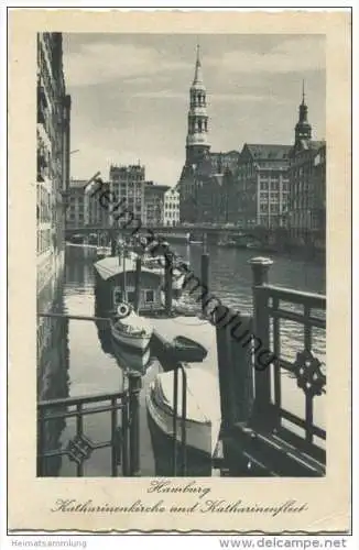 Hamburg - Katharinenkirche und Katharinenfleet gel. 1941