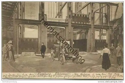 Hamburg - Elbtunnel - Die Aufzüge gel. 1911