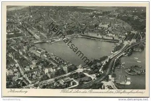 Hamburg - Blick über die Binnenalster - Luftaufnahme 40er Jahre