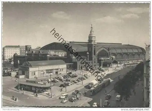 Hamburg - Hauptbahnhof - Strassenbahn - AK Grossformat 50er Jahre
