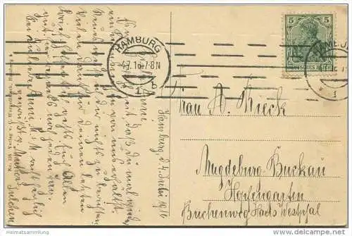 Hamburg - Hauptbahnhof - Strassenbahn - Ernst Merkstrasse gel. 1916