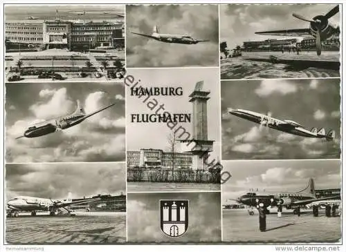 Hamburg - Flughafen - Foto-AK Grossformat 50er Jahre