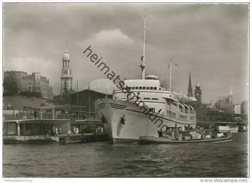 Hamburg - Hafen - Diesel-Elektro-Schiff Wappen von Hamburg - Foto-AK Grossformat 50er Jahre