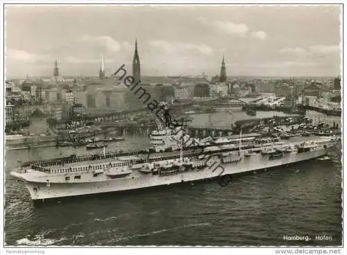 Hamburg - Hafen - Marine - Foto-AK Grossformat 50er Jahre