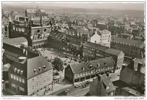 Lübeck - Markt und Rathaus - Foto-AK 50er Jahre