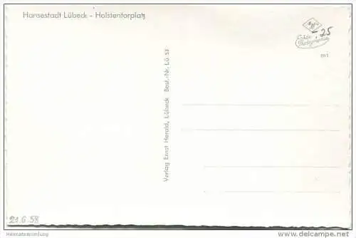 Lübeck - Holstentorplatz - Foto-AK 50er Jahre