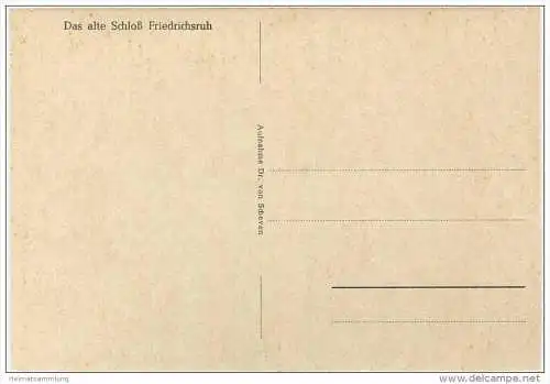 Das alte Schloss Friedrichsruh - AK Grossformat