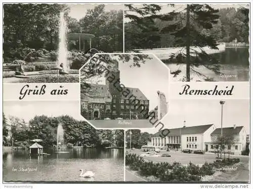 Remscheid - Hauptbahnhof - Rathaus - Talsperre - Foto-AK Grossformat