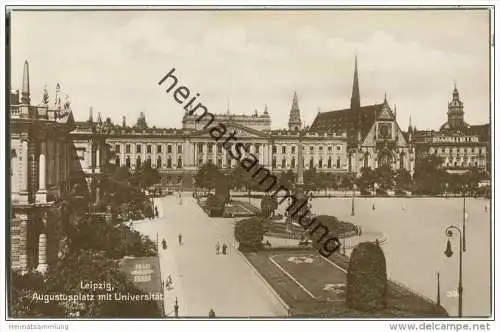 Leipzig - Augustusplatz - Universität - Foto-AK 20er Jahre
