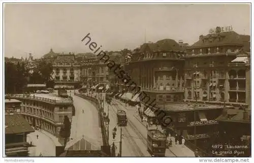 Lausanne - Le grand Pont - Foto-AK - Tram