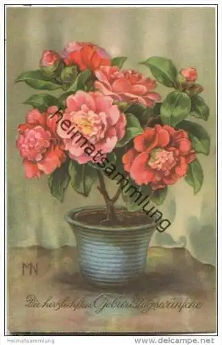 Geburtstagswünsche - blühende Gardenia im Topf
