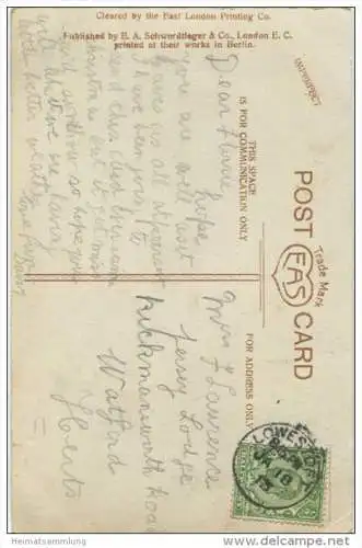 For the New Year - Good luck - Junge mit Hufeisen - Foto-AK