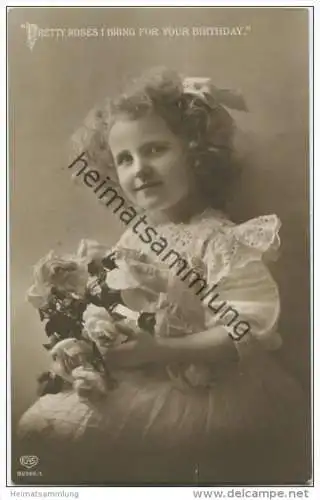 Mädchen mit Rosen - Foto-AK