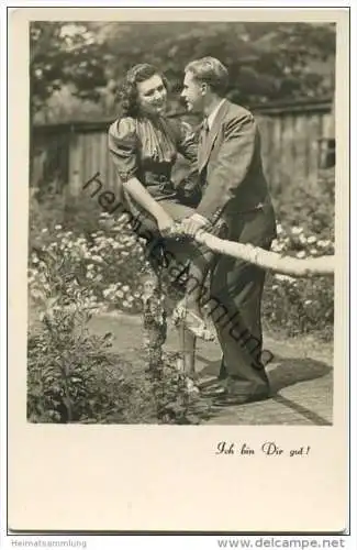 Paar im Garten - Ich bin Dir gut! - Foto-AK