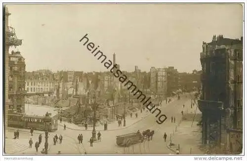 Lille - Explosion 1916 - Ruinen - Strassenbahn - Pferdewagen - Foto-AK