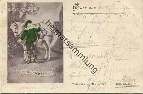 Abschied - Trompeter - Verlag L. Brühl Berlin gel. 1898
