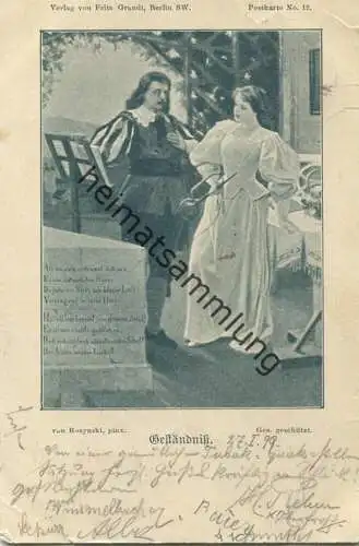 Geständnis - Trompete - Verlag Fritz Grandt Berlin - gel. 1899