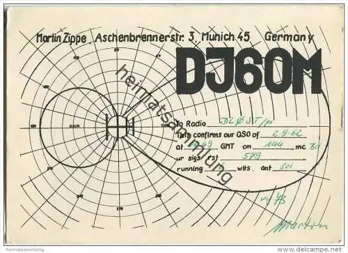 QSL - QTH - Funkkarte - DJ6OM - München - 1962