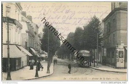 Charleville - Avenue de la Gare - Strassenbahn - Feldpost aus Gent