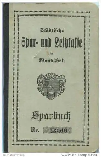 Städtische Spar- und Leihkasse in Wandsbek - Sparbuch 1919