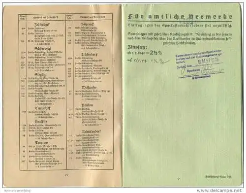 Sparkassenbuch - Sparkasse der Stadt Berlin - Berlin Tempelhof 40er Jahre
