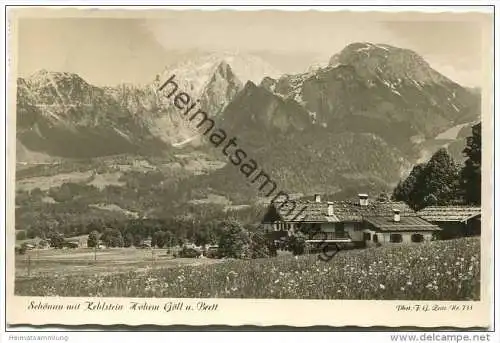 Schönau mit Kehlstein - Foto-AK